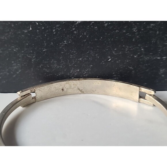 Abalone Shell Hinged Bangle Bracelet Vintage - Picture 7 of 10